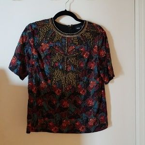 Asos embellished.printed top size 8